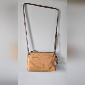 Borsela By Hobo Tan Leather Crossbody Bag with Brown Strap